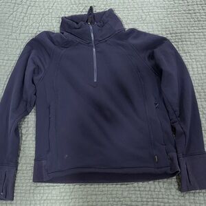 Athleta womens Deep Blue quarter zip cozy Jacket